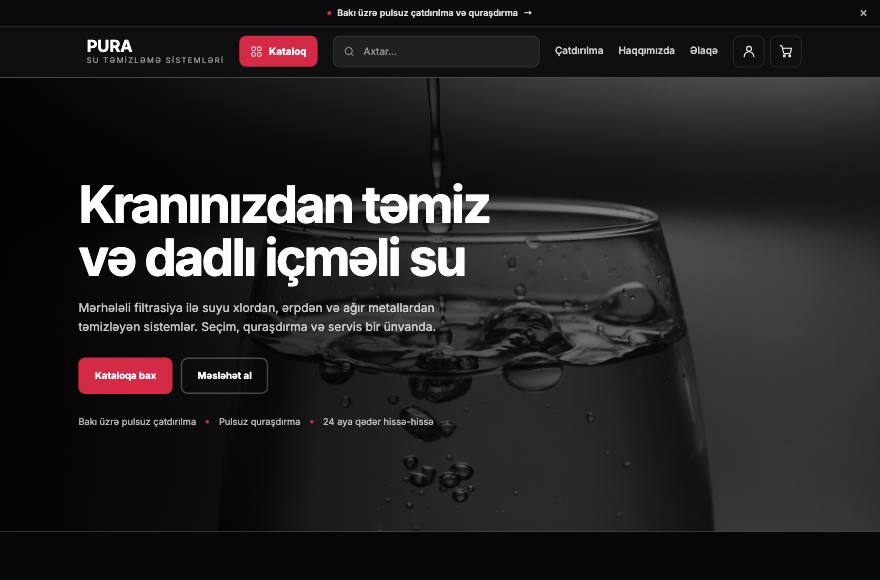 PURA · Su filtrləri