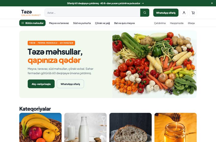 Onlayn market · Qida